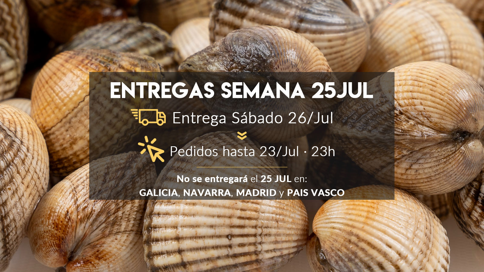 entregas de marisco gallego y pescado fresco semana del 25 de julio